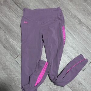 Under Armour Purple Leggings with Pink Logos